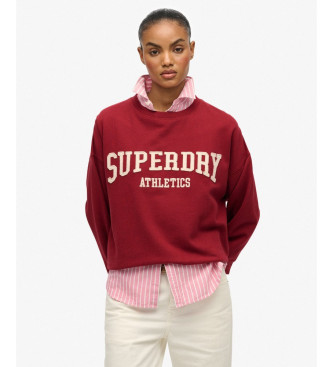 Superdry Rdeča majica z aplikacijo v ohlapnem kroju