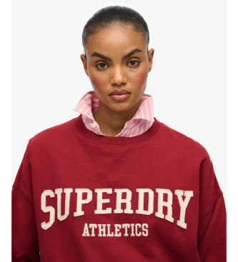 Superdry Rdeča majica z aplikacijo v ohlapnem kroju