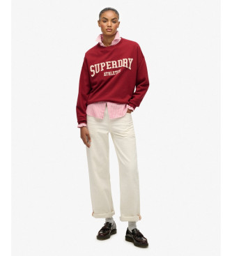 Superdry Rdeča majica z aplikacijo v ohlapnem kroju