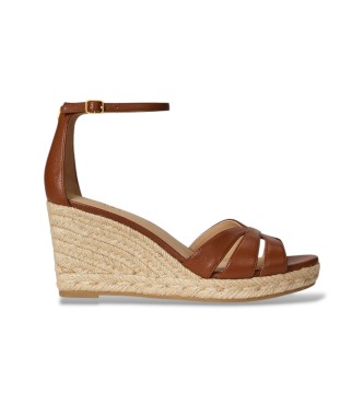 Lauren Ralph Lauren Nellie-Espadrilles aus braunem Nappaleder