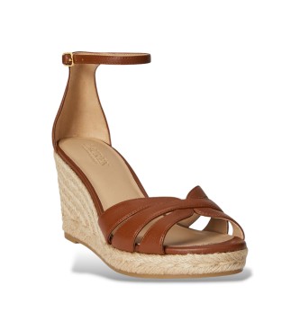 Lauren Ralph Lauren Nellie-Espadrilles aus braunem Nappaleder