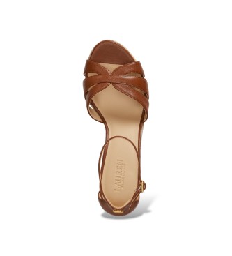 Lauren Ralph Lauren Nellie-Espadrilles aus braunem Nappaleder