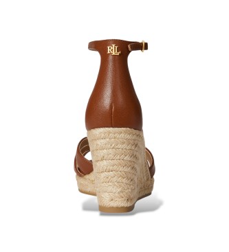Lauren Ralph Lauren Nellie-Espadrilles aus braunem Nappaleder