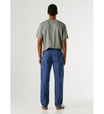 Pepe Jeans Pantaloni blu in popeline, vestibilità comoda e rilassata.