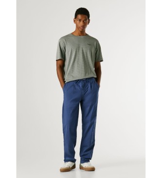 Pepe Jeans Pantaloni blu in popeline, vestibilità comoda e rilassata.