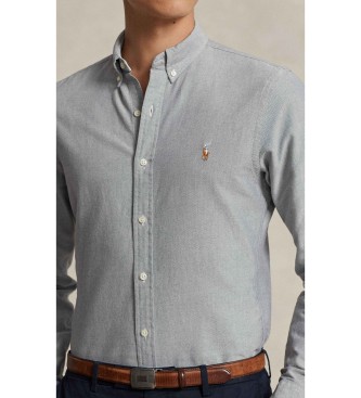 Polo Ralph Lauren Camicia Oxford grigia a vestibilità slim