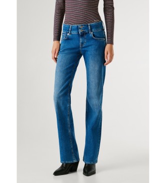 Pepe Jeans Niebieskie dżinsy o prostym kroju Venus