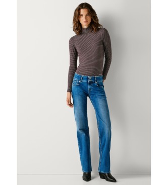 Pepe Jeans Niebieskie dżinsy o prostym kroju Venus