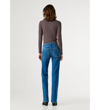 Pepe Jeans Niebieskie dżinsy o prostym kroju Venus