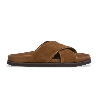 Hackett London Sandali Mikonos Highcross in pelle marrone