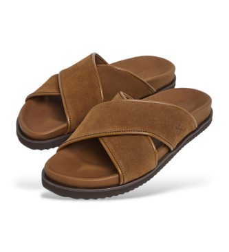 Hackett London Sandali Mikonos Highcross in pelle marrone