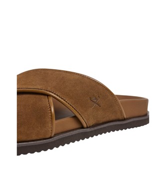 Hackett London Sandali Mikonos Highcross in pelle marrone