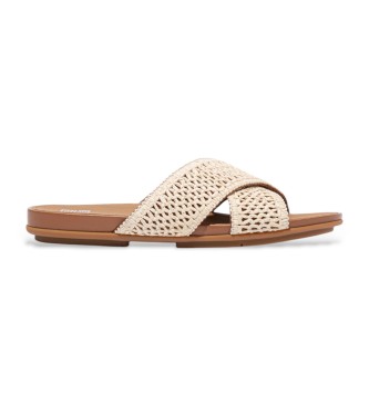 Fitflop Sandały Gracie Woven Cross w kolorze beżowym