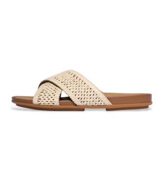 Fitflop Sandały Gracie Woven Cross w kolorze beżowym