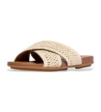 Fitflop Sandały Gracie Woven Cross w kolorze beżowym