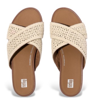 Fitflop Sandały Gracie Woven Cross w kolorze beżowym