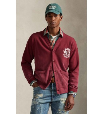 Polo Ralph Lauren Sweatshirt aus Fleece mit Vintage-Motiv in Bordeauxrot