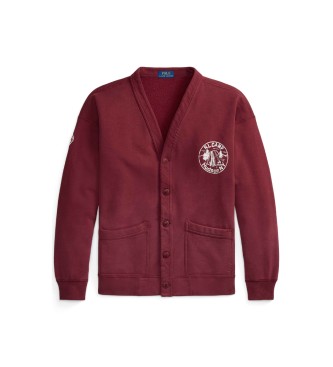 Polo Ralph Lauren Sweatshirt aus Fleece mit Vintage-Motiv in Bordeauxrot