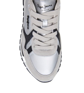 Pepe Jeans Ari Shine-skor i läder, silverfärgade