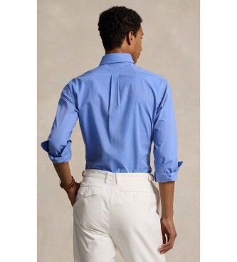 Polo Ralph Lauren Camisa de popelina elástica Custom Fit azul