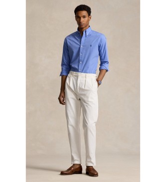 Polo Ralph Lauren Camisa de popelina elástica Custom Fit azul