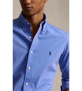 Polo Ralph Lauren Camisa de popelina elástica Custom Fit azul