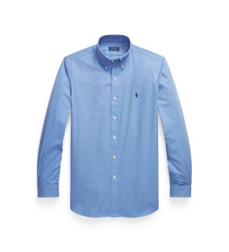 Polo Ralph Lauren Camisa de popelina elástica Custom Fit azul