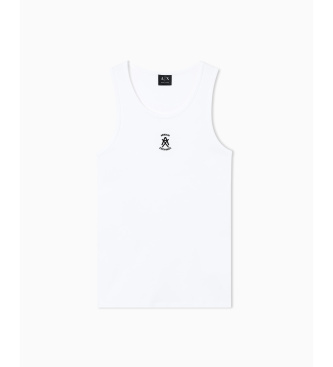 A|X Armani Exchange Koszulka bez rękawów z prążkowanym wzorem i białym logo
