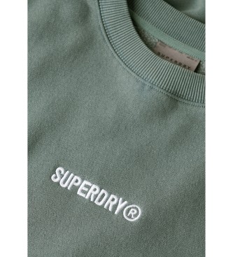 Superdry Løs sweatshirt med rund hals og trykt mikro-logo blå
