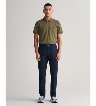 Gant Slim Fit Tech Prep-byxor i marinblått