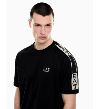 EA7 Zwart T-shirt uit de Graphic Series met moderne pasvorm