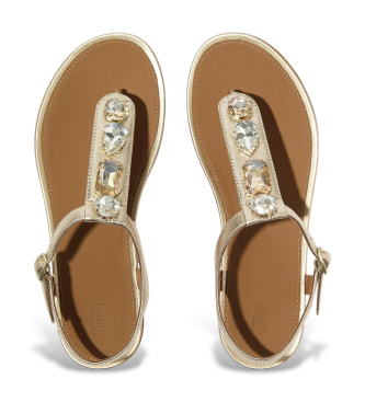 Fitflop Gracie Ultra-Jewel Ledersandalen in Gold