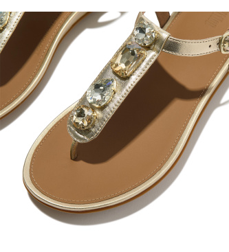 Fitflop Gracie Ultra-Jewel Ledersandalen in Gold