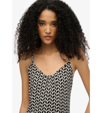 Superdry Vestido comprido preto com alças