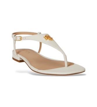 Lauren Ralph Lauren Sandálias Everley II em pele entrelaçada, branco sujo