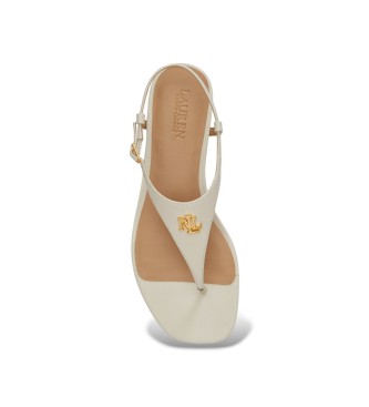 Lauren Ralph Lauren Sandálias Everley II em pele entrelaçada, branco sujo