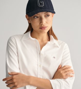 Gant Elastyczna koszula Oxford Slim Fit biała
