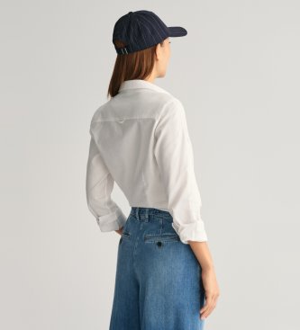 Gant Elastyczna koszula Oxford Slim Fit biała
