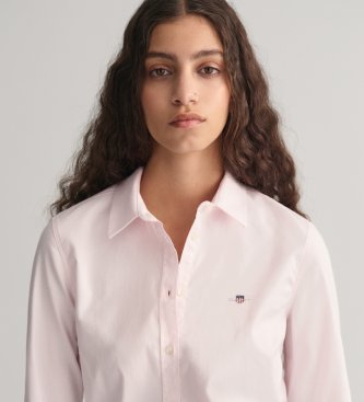 Gant Elastyczna koszula Oxford Slim Fit różowa
