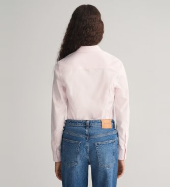 Gant Elastyczna koszula Oxford Slim Fit różowa