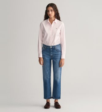 Gant Elastyczna koszula Oxford Slim Fit różowa