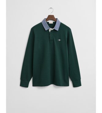 Gant Polo Rugger col chambray vert
