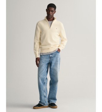Gant Cream half-zip knit sweater