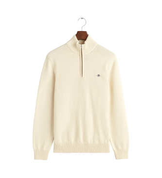 Gant Cream half-zip knit sweater