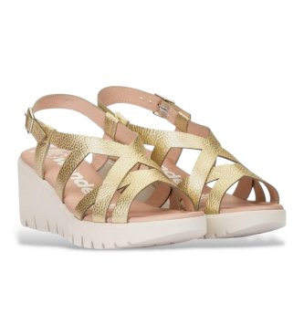 Wonders April 01 Gold Leather Sandals