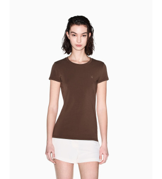 A|X Armani Exchange T-shirt marrone aderente