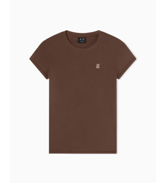 A|X Armani Exchange T-shirt marrone aderente