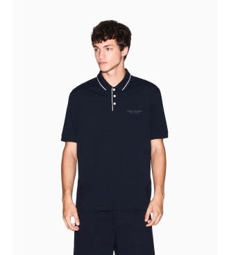 A|X Armani Exchange Elastisches Polohemd in Marineblau