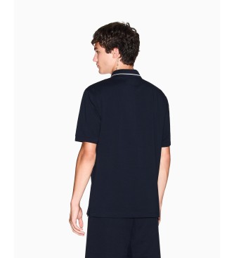 A|X Armani Exchange Elastisches Polohemd in Marineblau