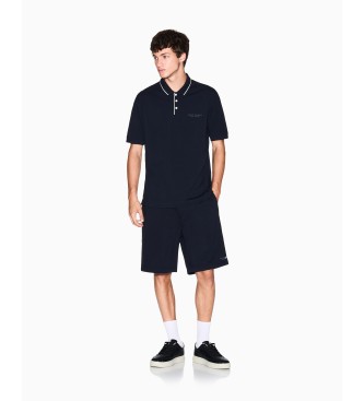 A|X Armani Exchange Elastisches Polohemd in Marineblau